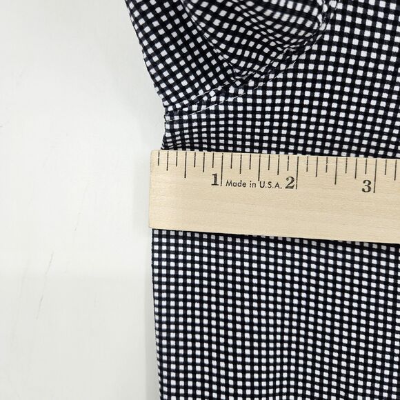 IBKUL Shirt Mens Extra Large Black White Checkered Long Sleeve Golfing Polo - Picture 7 of 10